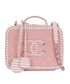 Striped Vanity Case, &pound;2,860, Handbags, Pink/White, Caviar Leather, Front view